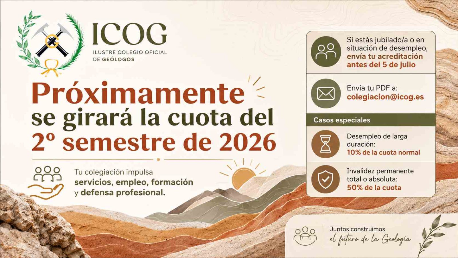 Cuota 2º semestre de 2026 | Acreditación para reducción de cuota y casos especiales