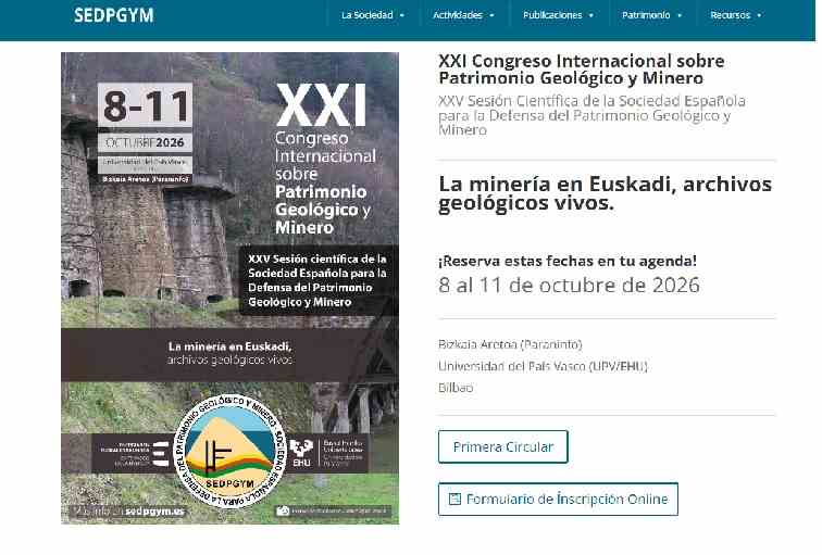 XXI CONGRESO INTERNACIONAL SOBRE PATRIMONIO GEOLÓGICO Y MINERO , BILBAO 2026
