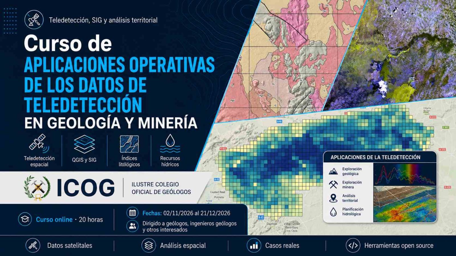 Aplicaciones operativas de los datos de teledetección en geología y minería: formación práctica para trabajar con información satelital en Ciencias de la Tierra