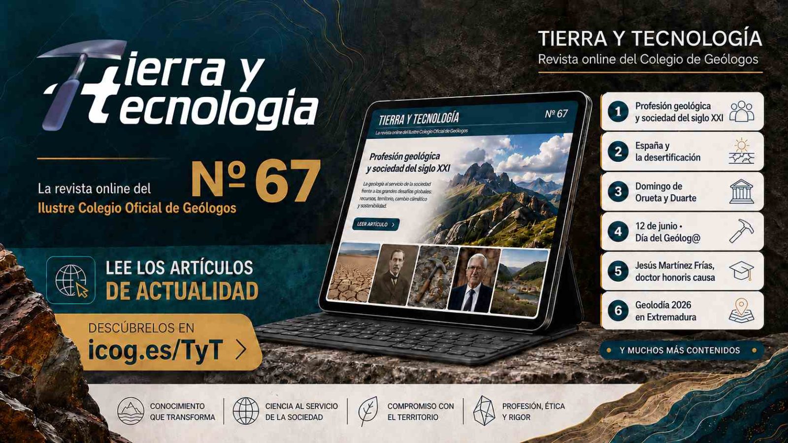 Tierra y Tecnología nº 67 | Una mirada amplia a la geología, la sociedad y los grandes retos del territorio
