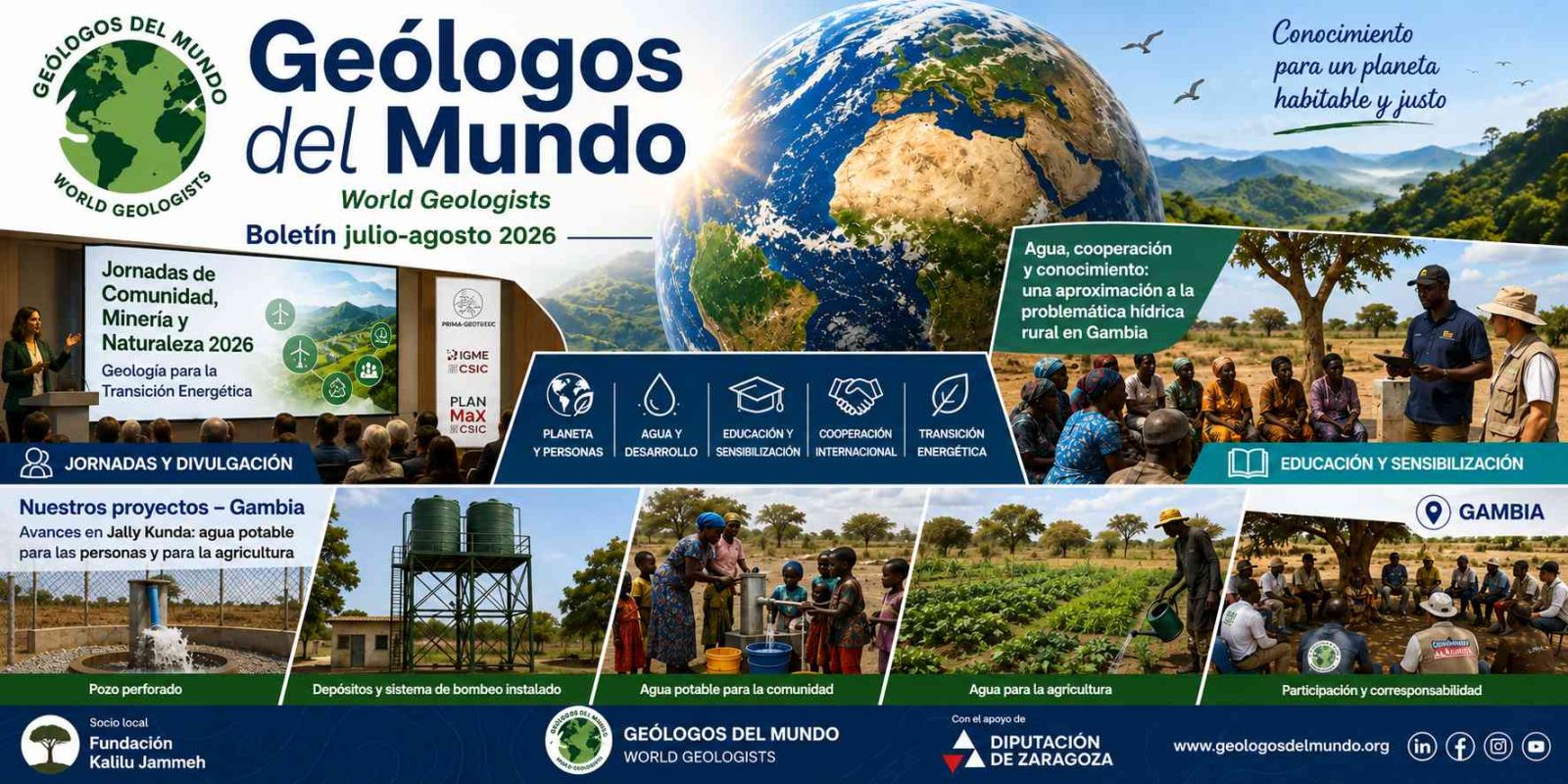 Geólogos del Mundo avanza en sus proyectos de cooperación y divulgación durante julio y agosto