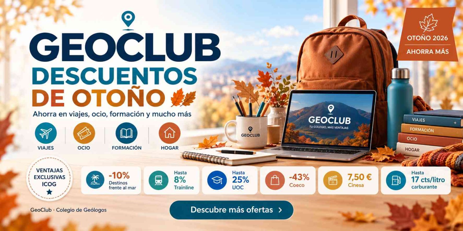 El otoño llega a GeoClub con nuevos descuentos y ventajas para colegiados